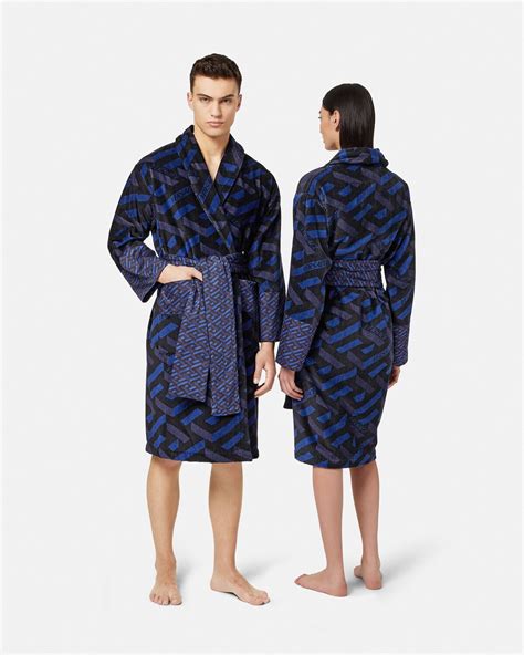 versace la greca robe|Versace La Greca Signature Long Bathrobe .